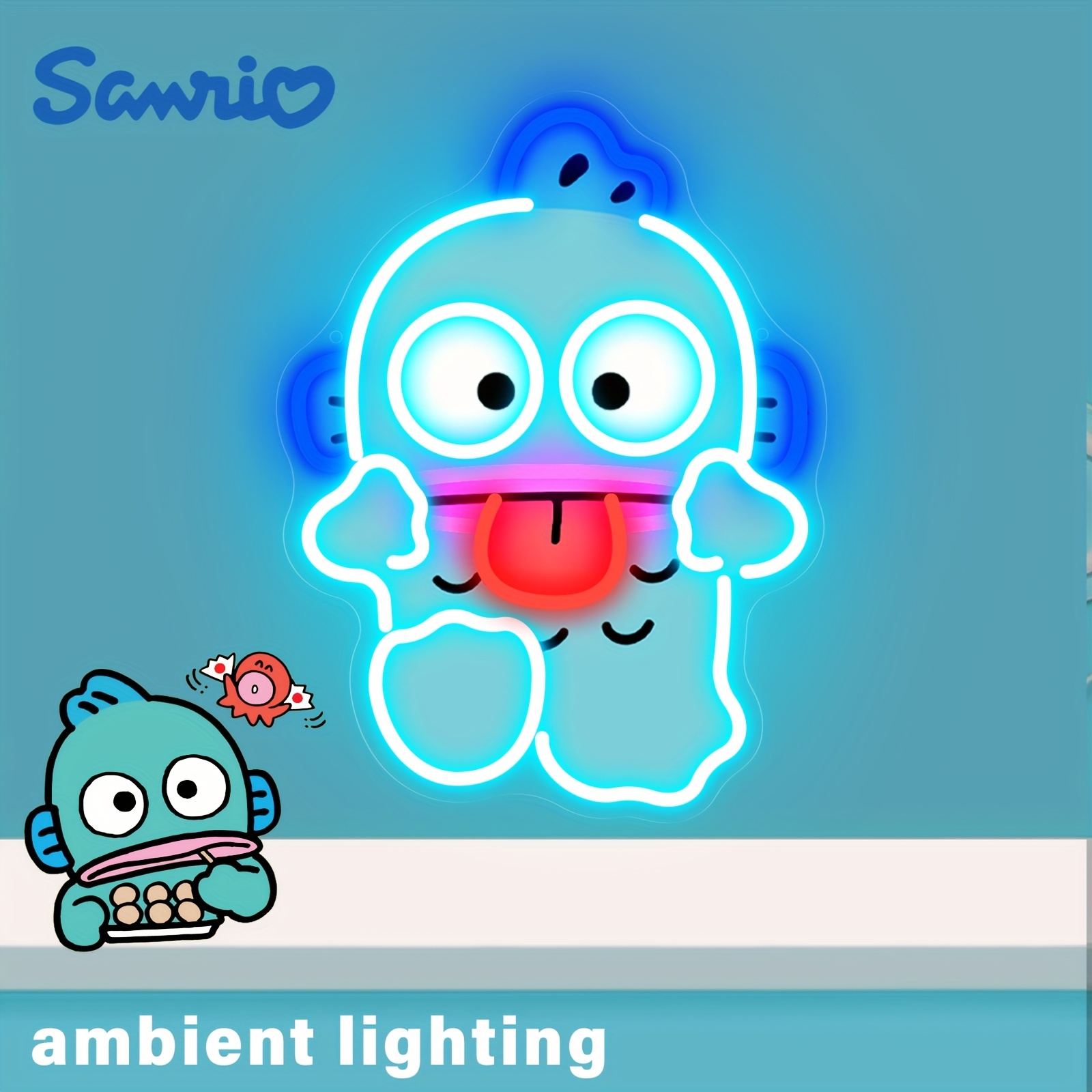 Gaming Accessories Wall - Cute Hangyodon Neon Sign USB LED