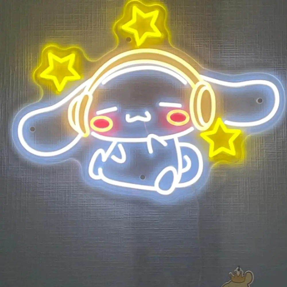 Gaming Accessories Wall - Cinnamoroll Headphones Neon Sign LED Dimmable