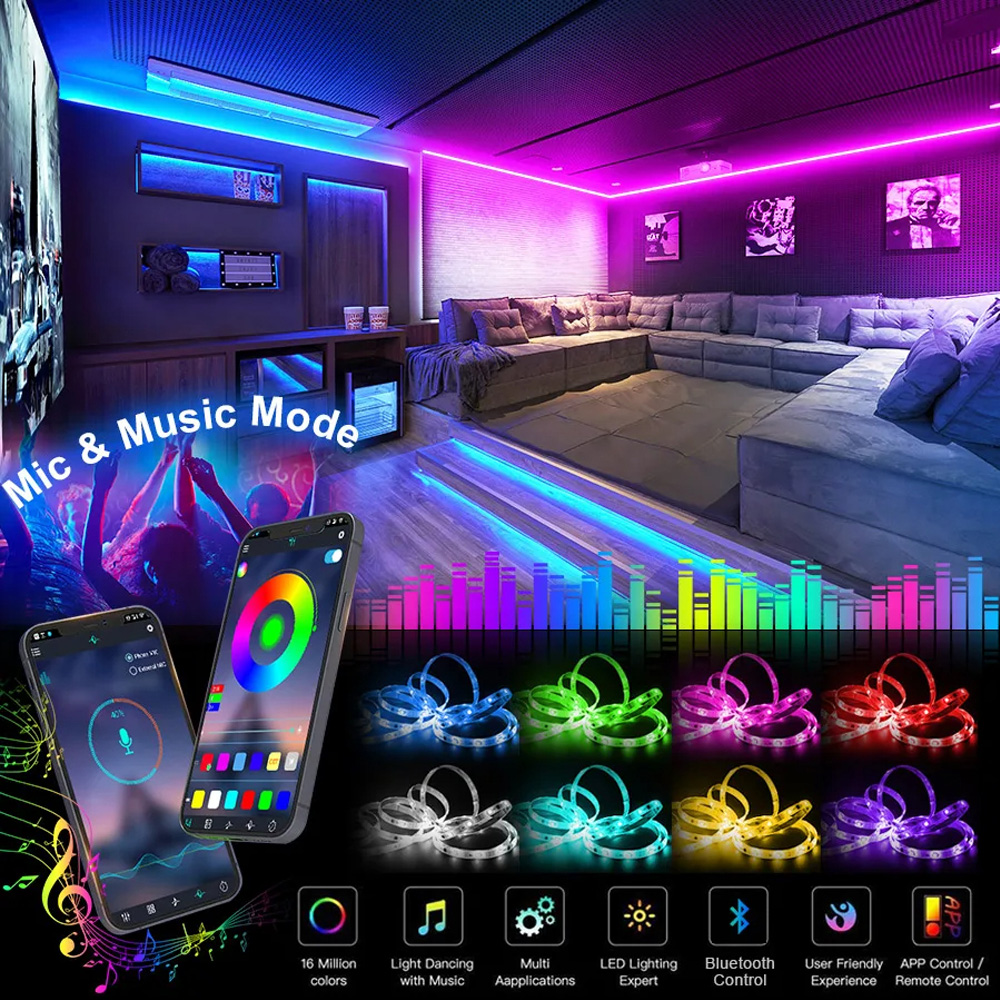 Color RGB 5050 LED Strip Bluet - Gaming Accessories Wall 리뷰 및 가격