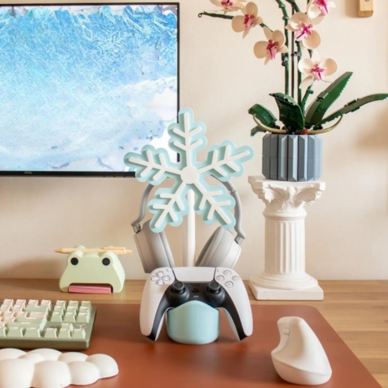 Snowflake Headphone Stand 3D P - Gaming Accessories To 3D Print 리뷰 및 가격