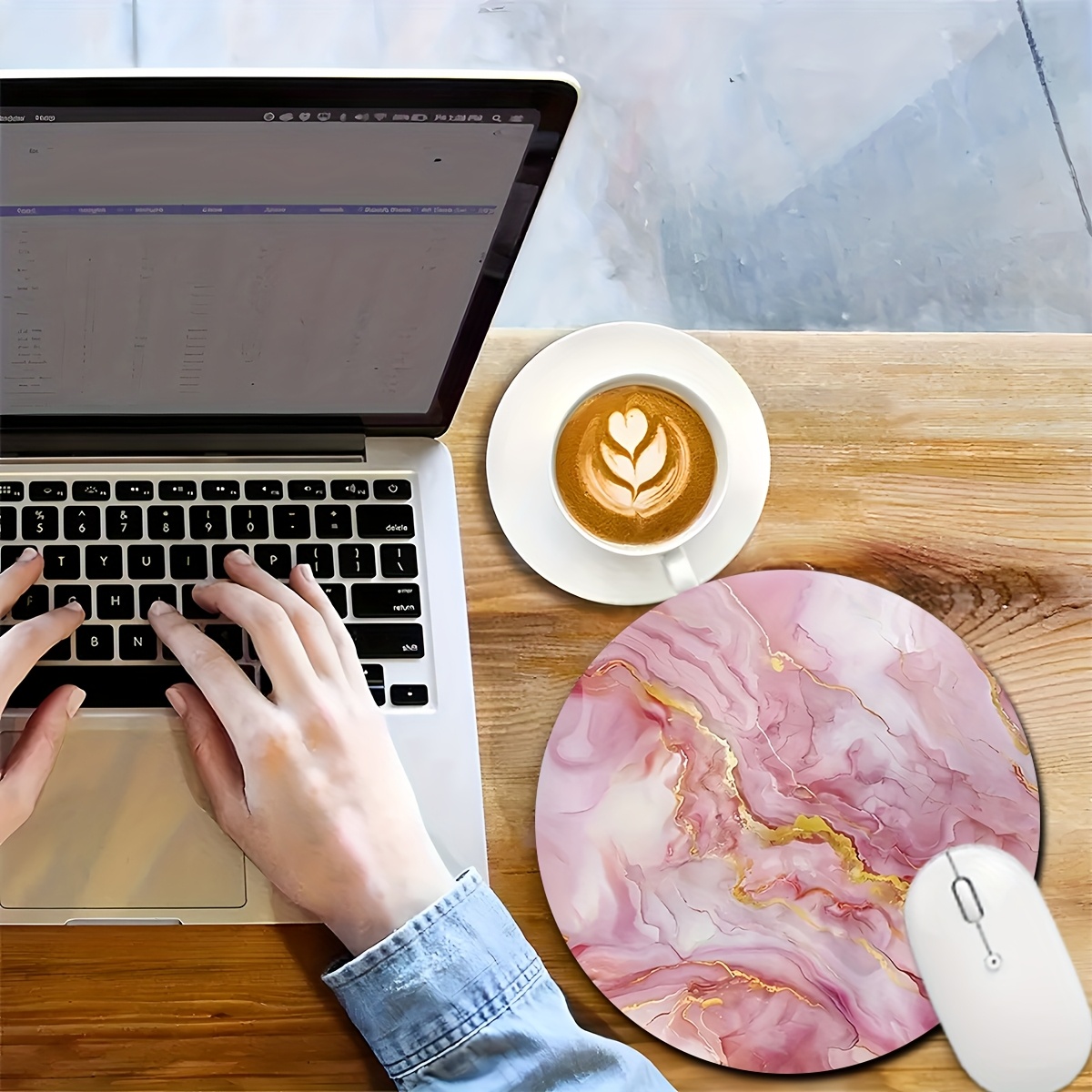 Pink Marble Mouse Pad PC Lapto - Gaming Accessories Pc Setup 리뷰 및 가격