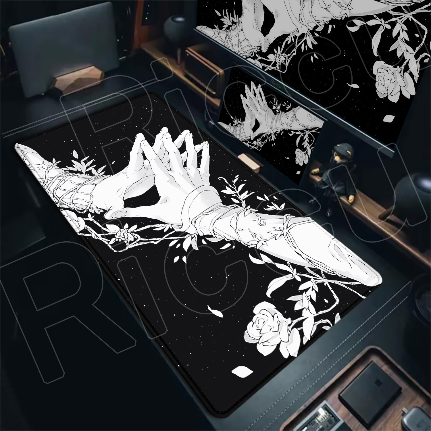 HD Large Black White XXL Gothi - Gaming Accessories Pc Setup 리뷰 및 가격