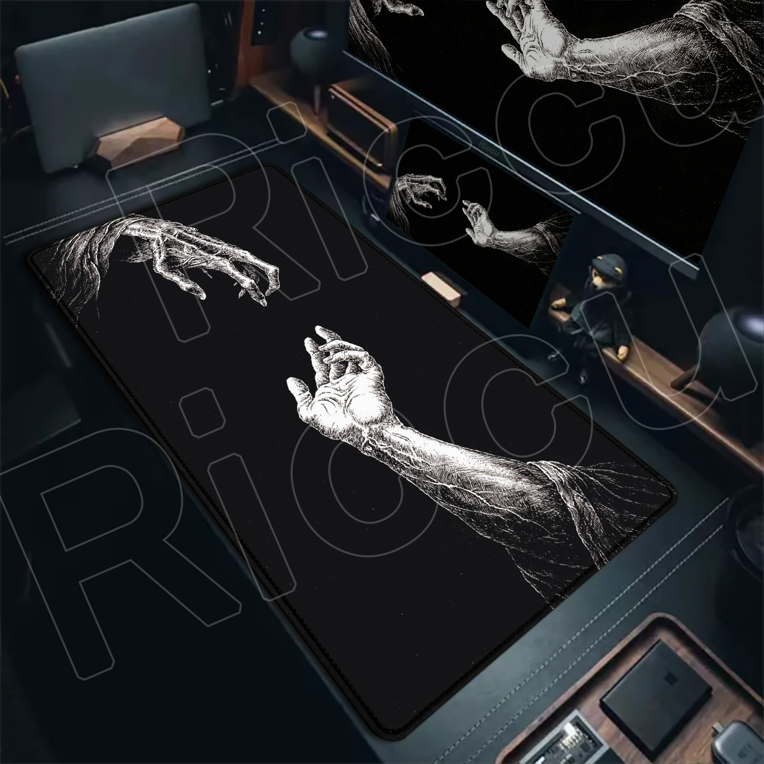 HD Large Black White XXL Gothi - Gaming Accessories Pc Setup 리뷰 및 가격